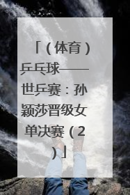 （体育）乒乓球——世乒赛：孙颖莎晋级女单决赛（2）