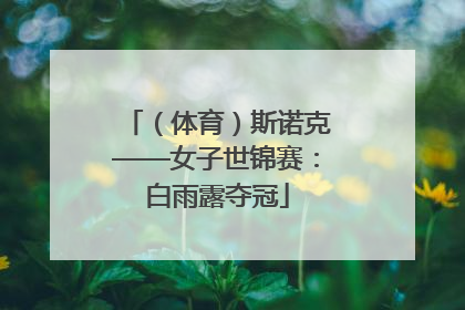 （体育）斯诺克——女子世锦赛：白雨露夺冠