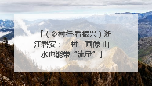 （乡村行·看振兴）浙江磐安：一村一画像 山水也能带“流量”