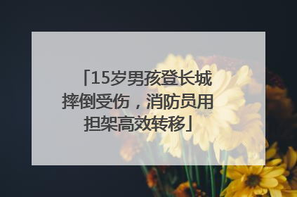 15岁男孩登长城摔倒受伤，消防员用担架高效转移