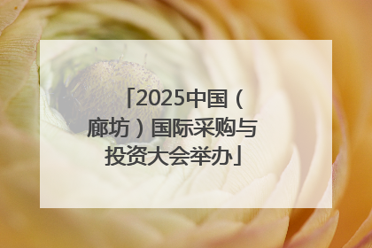 2025中国（廊坊）国际采购与投资大会举办