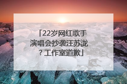 22岁网红歌手演唱会抄袭汪苏泷？工作室道歉
