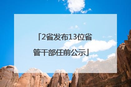 2省发布13位省管干部任前公示