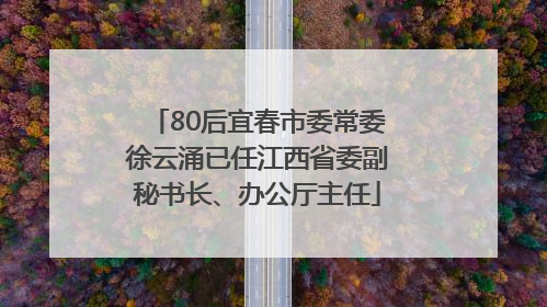 80后宜春市委常委徐云涌已任江西省委副秘书长、办公厅主任